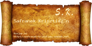 Safranek Krisztián névjegykártya