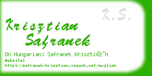 krisztian safranek business card